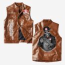 Custom Name Holden Leather Vest - Personalized Logo Car Motorcycle Model