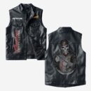 Custom Name Indian Motorcycle Leather Vest - Personalized Logo Car Motorcycle Model