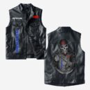 Custom Name Komatsu Leather Vest - Personalized Logo Car Motorcycle Model