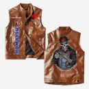 Custom Name Komatsu Leather Vest - Personalized Logo Car Motorcycle Model