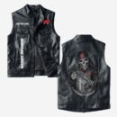 Custom Name Massey Ferguson Leather Vest - Personalized Logo Car Motorcycle Model