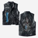 Custom Name Mazda Leather Vest - Personalized Logo Car Motorcycle Model