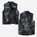 Custom Name Mercury Marine Leather Vest - Personalized Logo Car Motorcycle Model