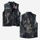 Custom Name Mg Cars Leather Vest - Personalized Logo Car Motorcycle Model