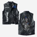 Custom Name Mopar Leather Vest - Personalized Logo Car Motorcycle Model