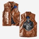 Custom Name Mopar Leather Vest - Personalized Logo Car Motorcycle Model