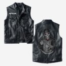 Custom Name Oldsmobile Cutlass Leather Vest - Personalized Logo Car Motorcycle Model