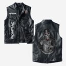 Custom Name Pontiac Leather Vest - Personalized Logo Car Motorcycle Model
