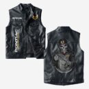 Custom Name Pontiac Trans Am Leather Vest - Personalized Logo Car Motorcycle Model