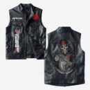 Custom Name Suzuki Hayabusa Leather Vest - Personalized Logo Car Motorcycle Model
