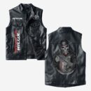 Custom Name Toyota Hilux Leather Vest - Personalized Logo Car Motorcycle Model