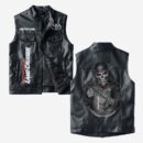 Custom Name Toyota Land Cruiser Leather Vest - Personalized Logo Car Motorcycle Model