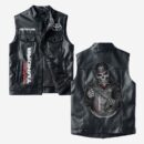 Custom Name Toyota Tundra Leather Vest - Personalized Logo Car Motorcycle Model