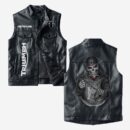 Custom Name Triumph Motorcycles Leather Vest - Personalized Logo Car Motorcycle Model