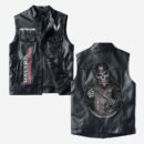 Custom Name Valtra Leather Vest - Personalized Logo Car Motorcycle Model