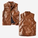 Custom Name Leather Vest - Personalized Logo Car Motorcycle Model