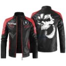 Custom Name Acura Contrast Leather Jacket - Personalized Logo Car Motorcycle Model