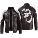 Custom Name Acura Contrast Leather Jacket - Personalized Logo Car Motorcycle Model