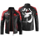 Custom Name Allis Chalmers Contrast Leather Jacket - Personalized Logo Car Motorcycle Model