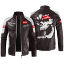 Aprilia Contrast Leather Jacket, Vintage Style Jacket, Customize Name And Any Logo And Car, Motor Model