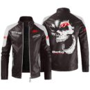 Custom Name Beta Contrast Leather Jacket - Personalized Logo Car Motorcycle Model