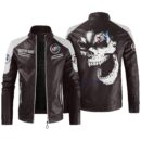 Custom Name Buick Contrast Leather Jacket - Personalized Logo Car Motorcycle Model