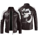 Custom Name Chrysler Contrast Leather Jacket - Personalized Logo Car Motorcycle Model