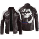 Custom Name Daf Contrast Leather Jacket - Personalized Logo Car Motorcycle Model