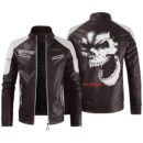 Custom Name Dodge Contrast Leather Jacket - Personalized Logo Car Motorcycle Model