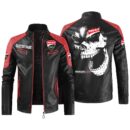 Custom Name Ducati Corse Contrast Leather Jacket - Personalized Logo Car Motorcycle Model