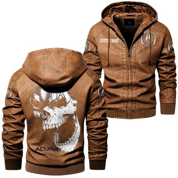 Acura Leather Jackets, Black And Brown Vintage Style, Customize Name And Any Logo, Car Or Motor Model - Image 6