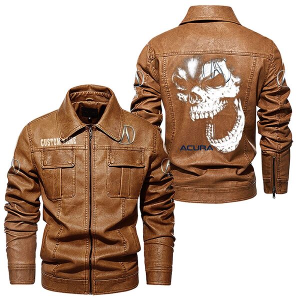 Acura Leather Jackets, Black And Brown Vintage Style, Customize Name And Any Logo, Car Or Motor Model - Image 8