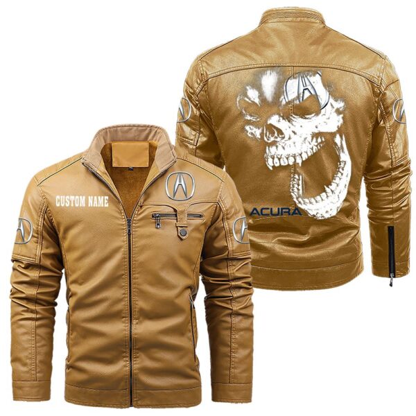Acura Leather Jackets, Black And Brown Vintage Style, Customize Name And Any Logo, Car Or Motor Model - Image 10