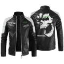 Custom Name Festool Contrast Leather Jacket - Personalized Logo Car Motorcycle Model
