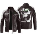 Custom Name Festool Contrast Leather Jacket - Personalized Logo Car Motorcycle Model