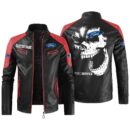 Custom Name Ford Contrast Leather Jacket - Personalized Logo Car Motorcycle Model