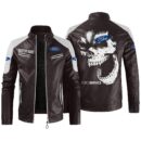 Custom Name Ford Contrast Leather Jacket - Personalized Logo Car Motorcycle Model