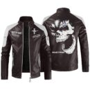 Custom Name Ford Mustang 1 Contrast Leather Jacket - Personalized Logo Car Motorcycle Model