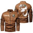Custom Name Alfa Romeo Skull Leather Jacket - Personalized Logo Car Motorcycle Model