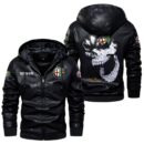Custom Name Alfa Romeo Skull Leather Jacket - Personalized Logo Car Motorcycle Model