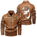Custom Name Alfa Romeo Skull Leather Jacket - Personalized Logo Car Motorcycle Model