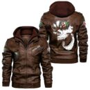 Custom Name Alfa Romeo Skull Leather Jacket - Personalized Logo Car Motorcycle Model