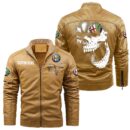 Custom Name Alfa Romeo Skull Leather Jacket - Personalized Logo Car Motorcycle Model