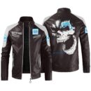 Custom Name General Motors Contrast Leather Jacket - Personalized Logo Car Motorcycle Model