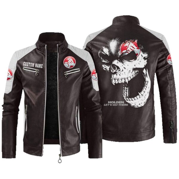 Custom Name Holden Contrast Leather Jacket - Personalized Logo Car Motorcycle Model - Image 3