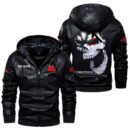 Custom Name Allis Chalmers Skull Leather Jacket - Personalized Logo Car Motorcycle Model