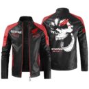 Custom Name Honda Cbr Contrast Leather Jacket - Personalized Logo Car Motorcycle Model
