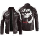 Custom Name Honda Contrast Leather Jacket - Personalized Logo Car Motorcycle Model