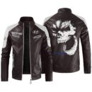 Custom Name Hyundai Contrast Leather Jacket - Personalized Logo Car Motorcycle Model