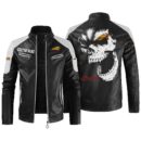 Custom Name Indian Motorcycle Contrast Leather Jacket - Personalized Logo Car Motorcycle Model
